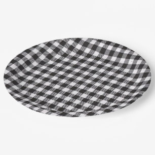 Black Gingham Pappteller