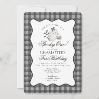 Black Gingham Preppy Ghost Spooky 1. Geburtstag