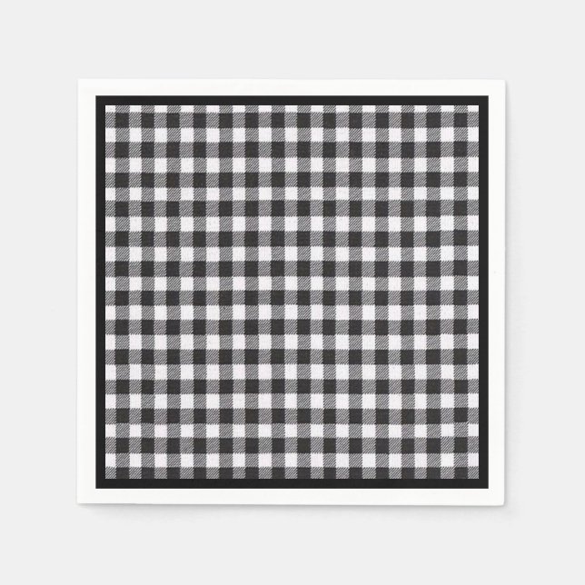 Black Gingham Serviette (Vorderseite)