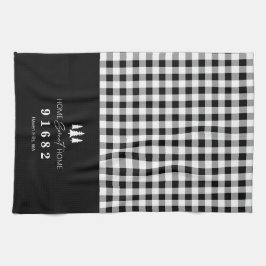Black Gingham Zuhause Sweet Zuhause Custom Zip Cod Geschirrtuch