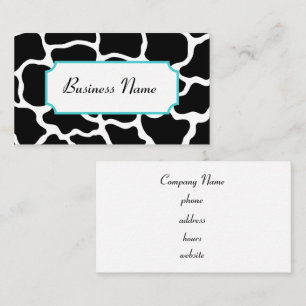 Black Giraffe Print Business Card Visitenkarte