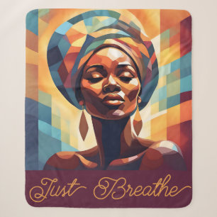 Black Girl Afrikanische Amerikanerin "Just Breathe Sherpadecke