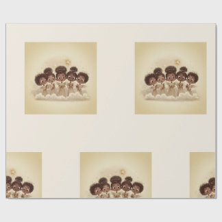 Black Girl Angel Christmas Choir Wrapping Paper 2 Geschenkpapier