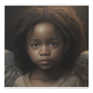 Black Girl Angel Künstlicher Leinwanddruck