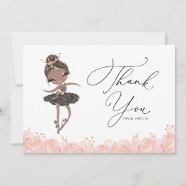 Black Girl Ballerina Schwarzes Kleid Geburtstag Dankeskarte