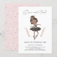 Black Girl Ballerina Schwarzes Kleid Geburtstag