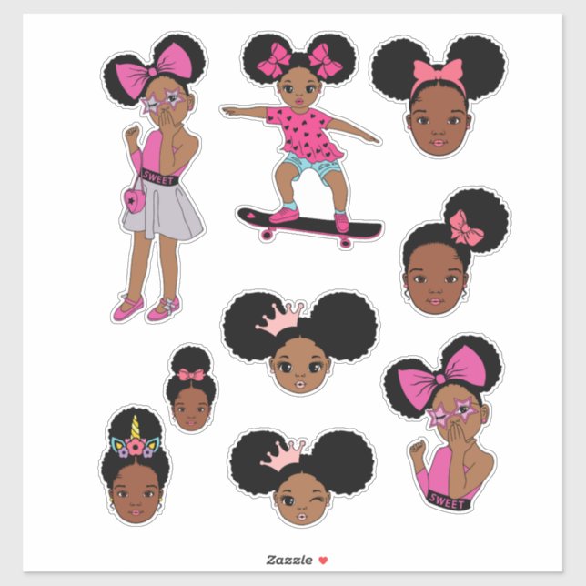 Black Girl Christmas Decal Melanin Aufkleber (Blatt)