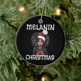 Black Girl Christmas Magic Melanin Ugly Xmas Sweat Keramik Ornament
