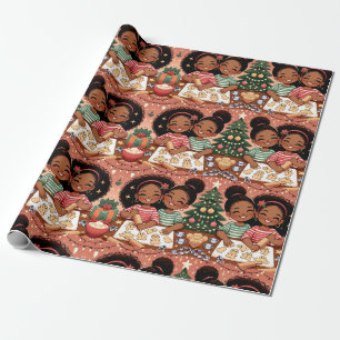 Black Girl Christmas Wrapping Paper - Schwestern Geschenkpapier
