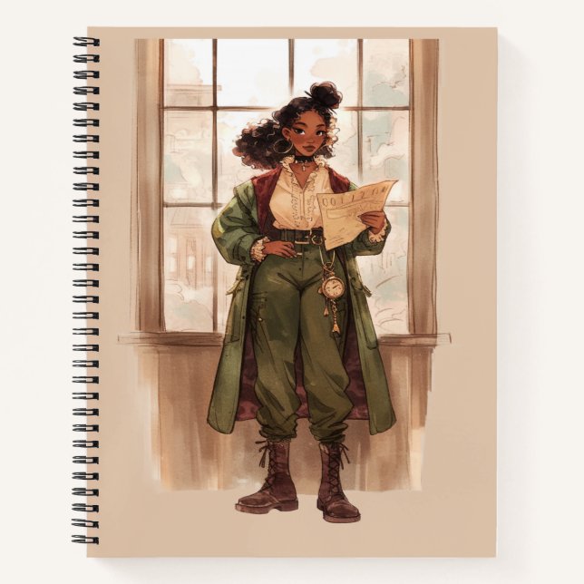 Black Girl Dark Academia Writers Notizbuch (Vorderseite)