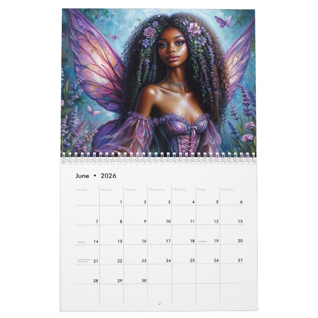 Black Girl Fairy Artwork Kalender (Jun 2026)