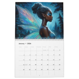 Black Girl Fairy Artwork Kalender