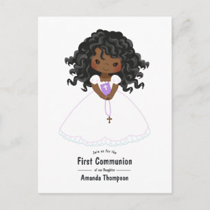 Black Girl First Heilige Kommunion Postkarte