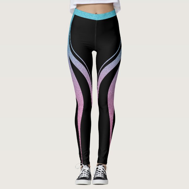 Black Girl Glitzer Herzlich Hintern Acwear Leggings (Vorderseite)