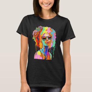 Black Girl Inspiriert Black Woman Paint Dripping R T-Shirt