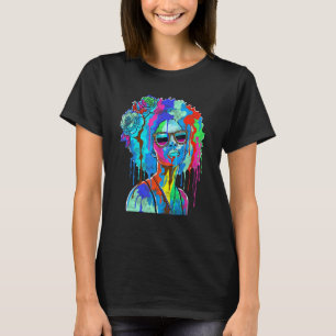 Black Girl Inspiriert Black Woman Paint Dripping R T-Shirt