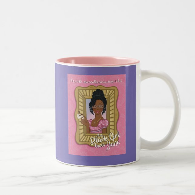 Black Girl Lieben Tasse in Rosa mit Lila BG (Rechts)