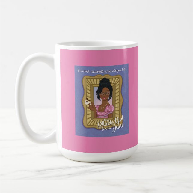 Black Girl Lieben Tasse lila mit Pink BG (Links)