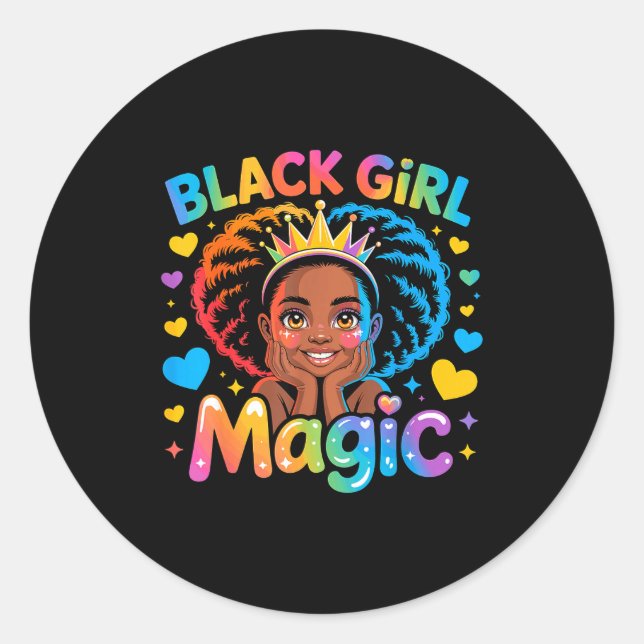 Black Girl Magic African Girl Hbcu  Runder Aufkleber (Vorderseite)