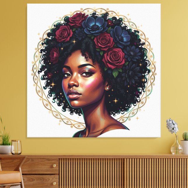 Black Girl Magic Afro Diva Leinwanddruck (Insitu (Wohnzimmer))