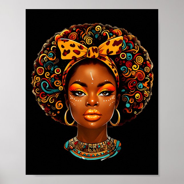 Black Girl Magic Afro Melanin Queen African Americ Poster (Vorne)