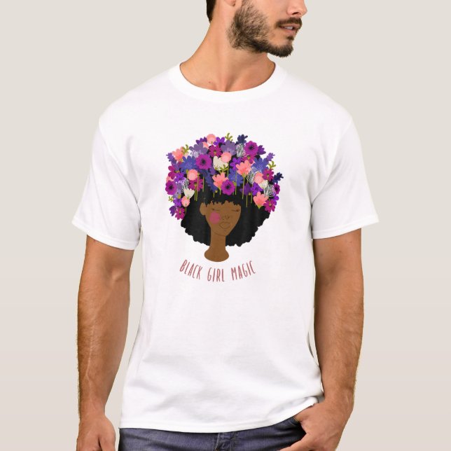 Black Girl Magic Afro Queen BLM Melanin T-Shirt (Vorderseite)