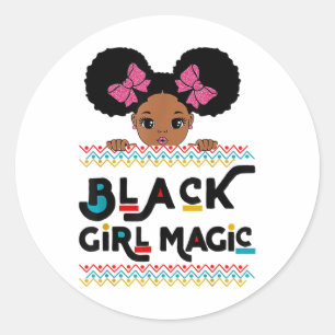 Black Girl Magic Afroamerikanisch Melanin Kinder T Runder Aufkleber