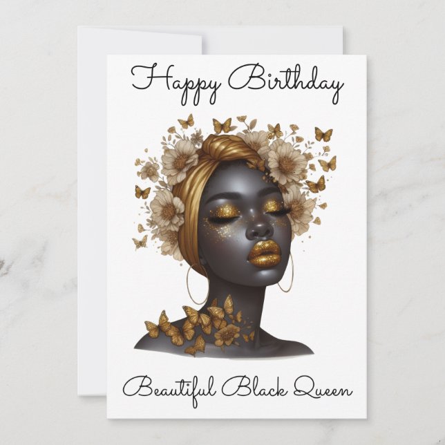Black Girl Magic Birthday Sista Melanin Frau Einladung (Vorderseite)