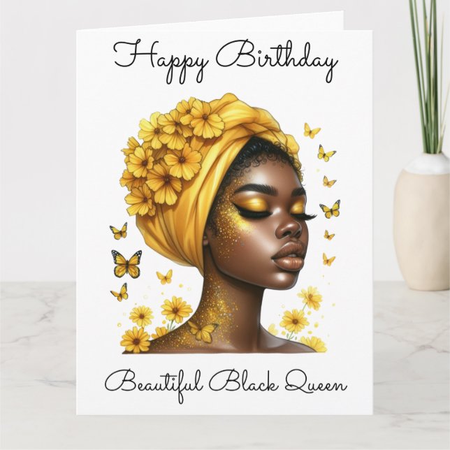 Black Girl Magic Birthday Sista Melanin Frau Karte (Vorderseite)