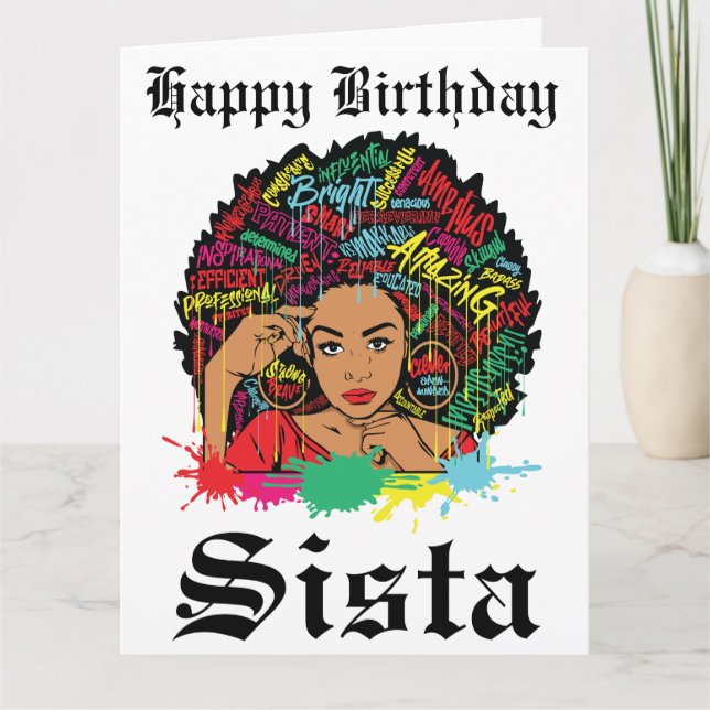 Black Girl Magic Birthday Sista Melanin Frau Karte (Vorderseite)
