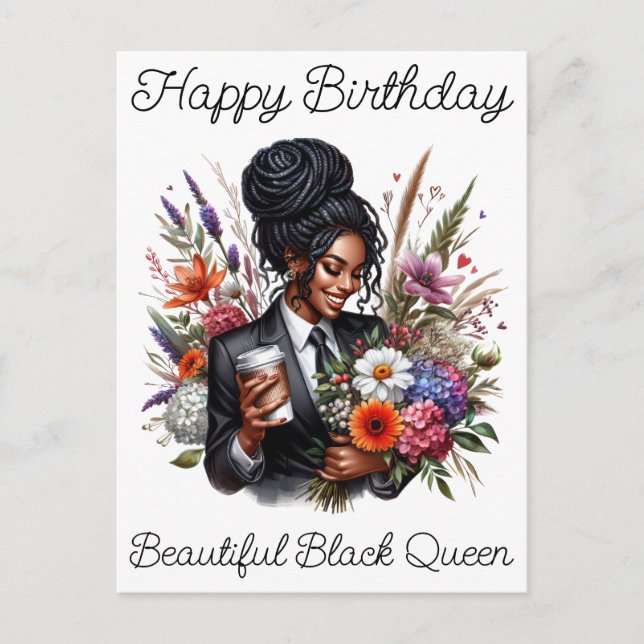 Black Girl Magic Birthday Sista Melanin Frau Postkarte (Vorderseite)