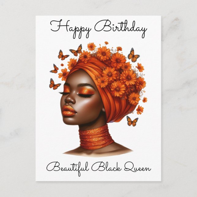 Black Girl Magic Birthday Sista Melanin Frau Postkarte (Vorderseite)