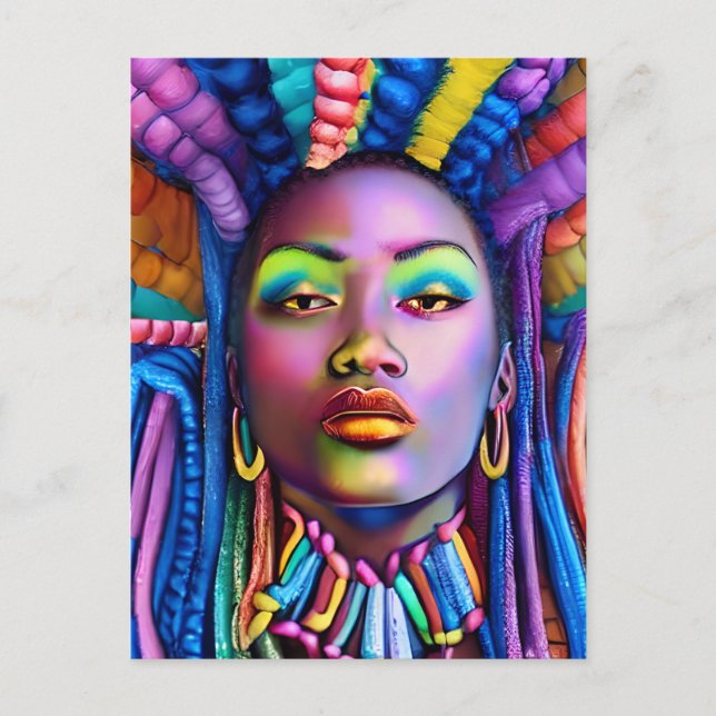 Black Girl Magic Birthday Sista Melanin Frau Postkarte (Vorderseite)