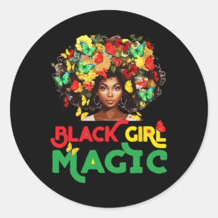 Black Girl Magic Black History Montag Schmetterlin Runder Aufkleber