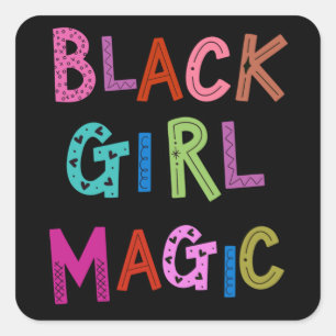Black Girl Magic Black Queens Princess Kinder Girl Quadratischer Aufkleber
