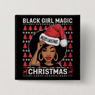 Black Girl Magic Frohe Weihnachts Afroamerikaner Button
