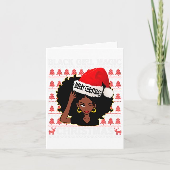 Black Girl Magic Frohe Weihnachts Afroamerikaner Karte (Vorderseite)