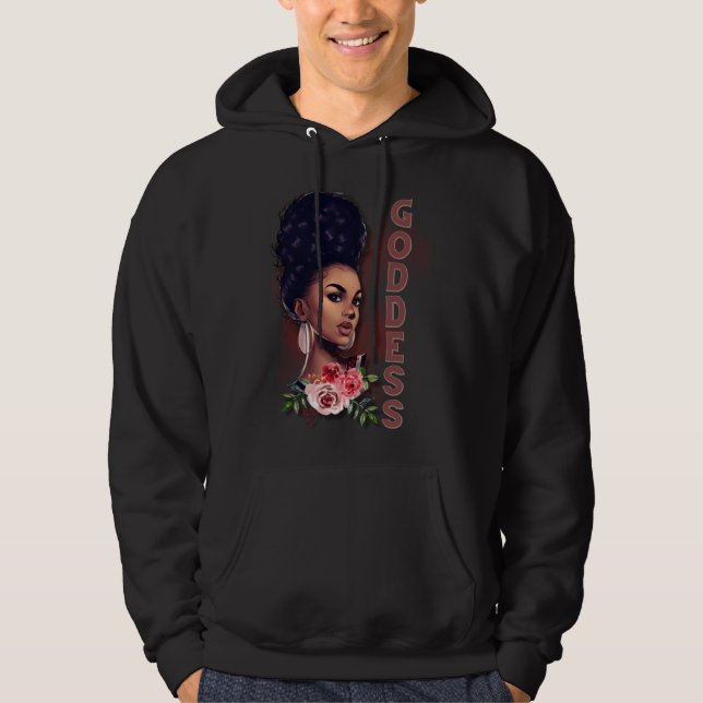 Black Girl Magic Goddess Afro Girl Faith God Stron Hoodie (Vorderseite)