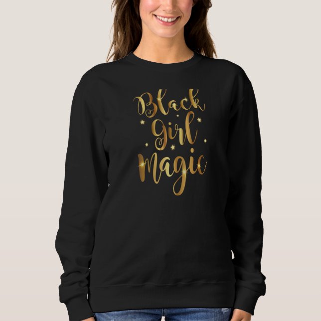 Black Girl Magic Gold Raglan Sweatshirt (Vorderseite)
