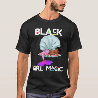 Black Girl Magic Mermaid Niedlich Girl Hübsch Brow T-Shirt