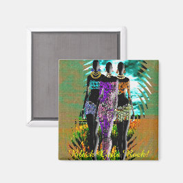 Black Girl Magic Mixed-Media-Silhouette Magnet