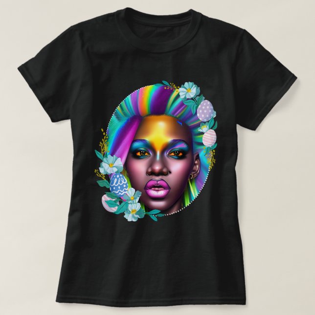 Black Girl Magic Rainbow Spring Melanin Sista Wome T-Shirt (Design vorne)