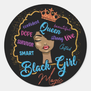 Black Girl Magic Runder Aufkleber