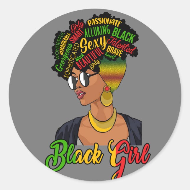 Black Girl Magic Runder Aufkleber (Vorderseite)