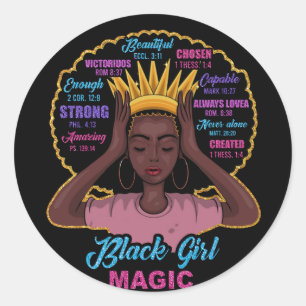 Black Girl Magic Runder Aufkleber