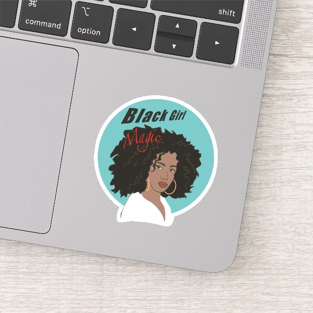 Black Girl Magic Sticker große Afro schöne Frau (Detail)