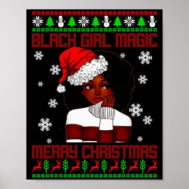 Black Girl Magic Ugly Christmas African American W Poster (Vorne)