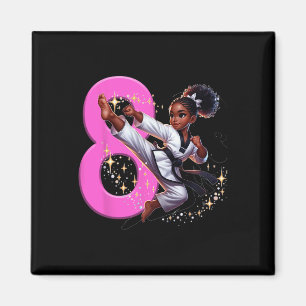 Black Girl Martial Arts Party Taekwon 8. Geburtsta Magnet