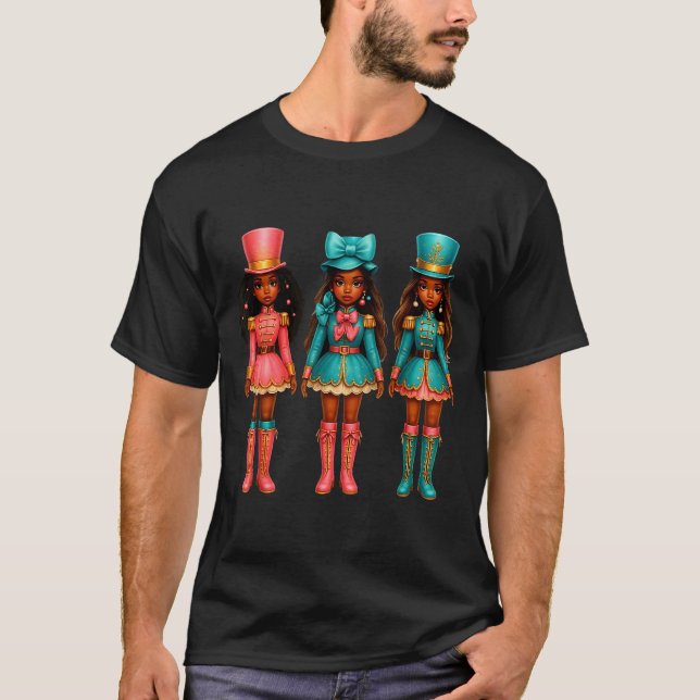 Black Girl Nutcracker Christmas Nk Nutcracker Xmas T-Shirt (Vorderseite)