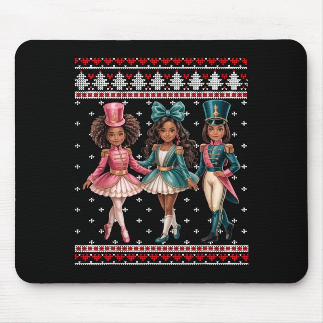 Black Girl Nutcracker Western Nutcracker Bow Ugly  Mousepad (Vorne)